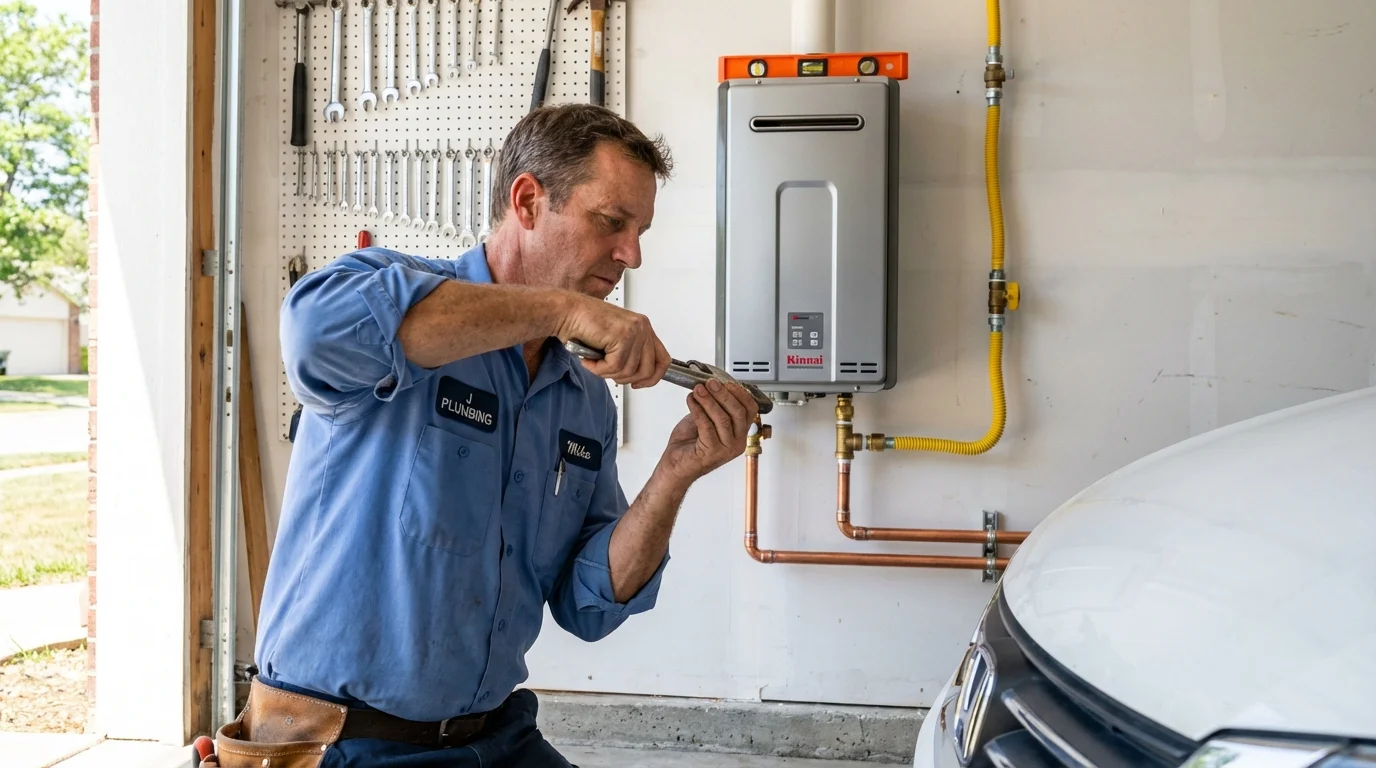 Tankless water heater installation by a Johns Plumbing LLC plumber in Decatur